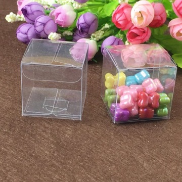 50pcs Square Plastic Box Storage PVC Box Clear Transparent Boxes For Gift B