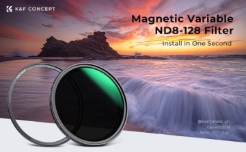 Магнитный регулируемый ND-фильтр K&F Concept Nano-X MRC Fader ND8-128-82 мм