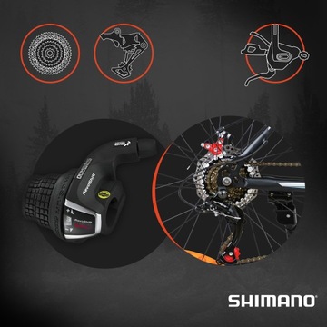 ГОРНЫЙ ВЕЛОСИПЕД SHIMANO 26 ДЮЙМОВ, 18 СКОРОСТЕЙ, ДИСКОВЫЕ ТОРМОЗА, СТАЛЬНАЯ РАМА 18,5 ДЮЙМА