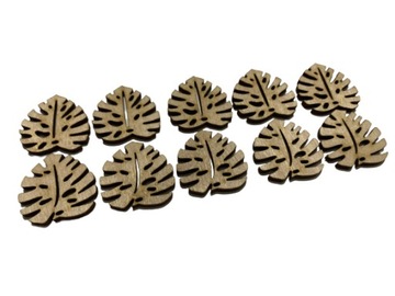 Liście monstery 3 cm monstera decoupage 10 szt