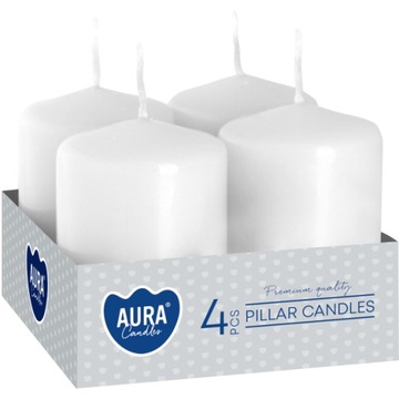 Świeca wotywna BISPOL Aura 7H 6CM SW40/60 BIAŁA 4szt.