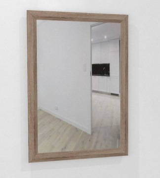 DUŻE Lustro w ramie MDF 100x70 dąb sonoma truflowy