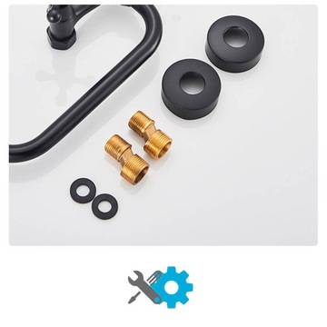 Смеситель для кухонной мойки настенный, черный РЕТРО