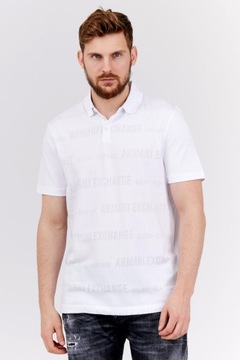 ARMANI EXCHANGE Biała koszulka polo w logo r L