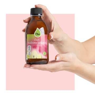Ocet malinowo-jabłkowy Niefiltrowany Niepasteryzowany 250 ml Olini