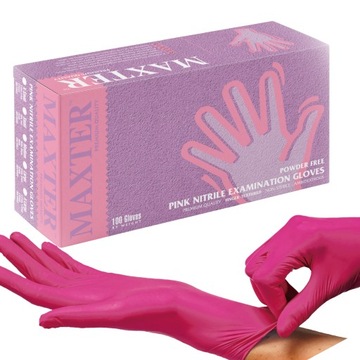 RĘKAWICE rękawiczki NITRYLOWE RÓŻOWE Maxter XS