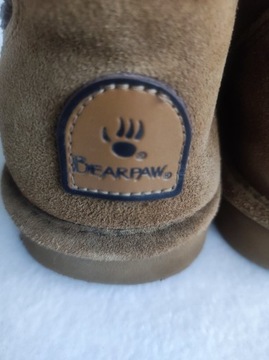 Bearpaw skórzane zamszowe botki śniegowce wełna owcza i skóra 40