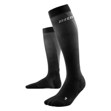 CEP Sportowe skarpety kompresyjne cienkie Ultralight damskie M Czarno-szary