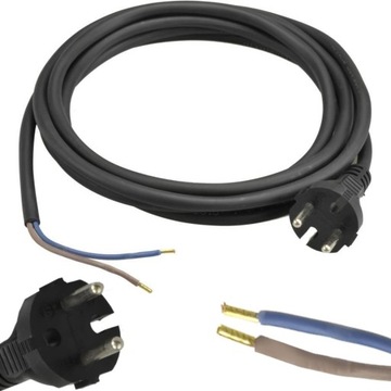 Przewód Kabel Gumowy OW H055R-F z Wtyczką SPZ do Elektronarzędzi 2x1,5mm 5m