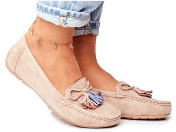 BEŻOWE MOKASYNY PROFILOWANA WKŁADKA 20PB35-2003 38