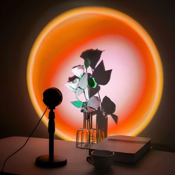 LAMPA PROJEKTOR ZACHÓD SŁOŃCA SUNSET WIELOKOLOROWA RGB LED NOCNA NASTROJOWA