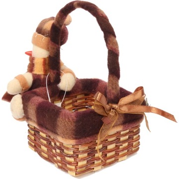 РОЖДЕСТВЕНСКАЯ КОРЗИНКА СО СНЕГОВИКОМ 16 СМ