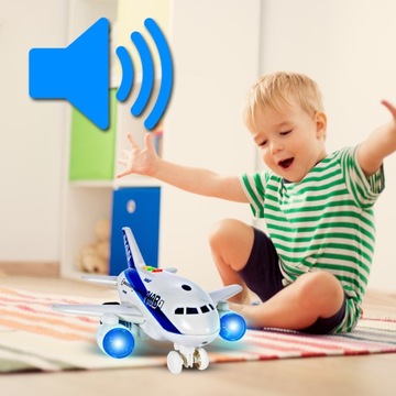 ИНТЕРАКТИВНЫЙ ПАССАЖИРСКИЙ САМОЛЕТ ИГРУШКА ДЛЯ ДЕТЕЙ ЗВУКОВОЙ СВЕТ BOEING