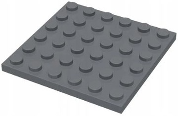 LEGO PŁYTKA 6X6 CIEMNO SZARA 3958