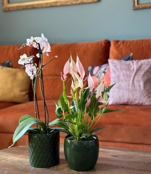 Osłonka Doniczka Ceramiczna Vintage 14x13 cm zielona