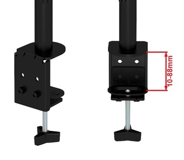Wysoki 80cm Biurkowy Uchwyt na 2 monitory 13-32 cale podwójny Uniwersalny