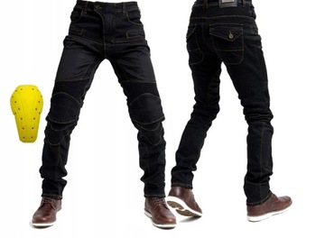 SPODNIE MOTOCYKLOWE BOJÓWKI MĘSKIE JEANSY KEVLAR S-XXXL