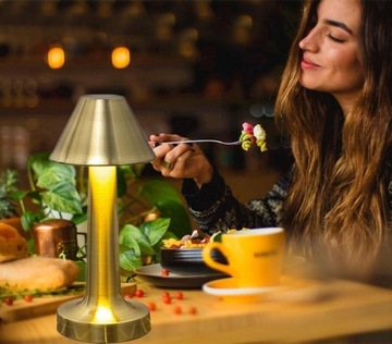 LAMPKA NOCNA STOŁOWA LED RGB USB DO SYPIALNI BIURA DOTYKOWA MIEDŹ PREZENT