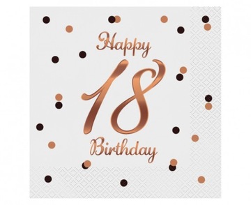 Serwetki Happy 18 Birthday Osiemnastka Urodziny b.