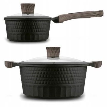 НАБОР ГОРШКОВ ИЗ МРАМОРА STARKE PRO С РЕСНЕНИЕМ, 8 ПРЕДМЕТОВ