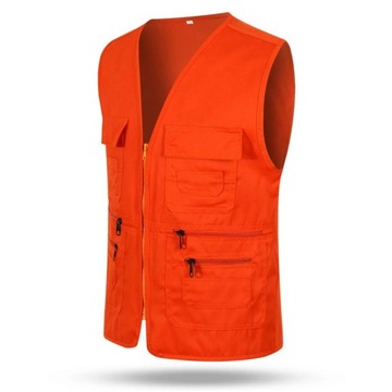 Men's Multi-pocket Traveler Vest Solid Color Photo