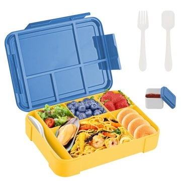 ŚNIADANIÓWKA LUNCHBOX POJEMNIK SOS BOX BENTO 1300ML Z PRZEGRÓDKAMI 17×23CM