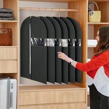 x5 POKROWIEC NA UBRANIA GARNITUR KOSZULĘ KURTKĘ PŁASZCZ SUKIENKĘ ORGANIZER