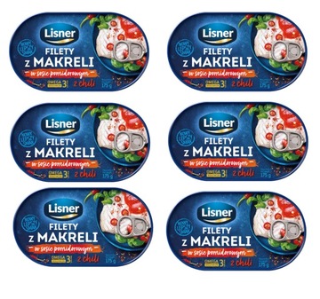 FILETY Z MAKRELI SOS POMIDOROWY Z CHILI x6 LISNER
