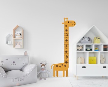 Miarka wzrostu naklejka na ścianę ŻYRAFA