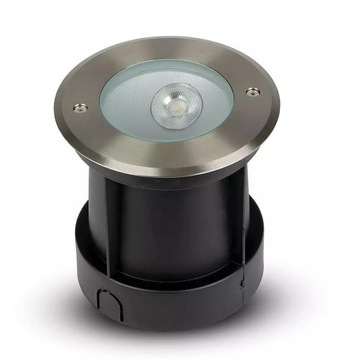 Lampa najazdowa gruntowa asymetryczna LED okrągła srebrna neutralna V-TAC