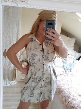 Asos sukienka vintage retro scenki rodzajowe r. 40