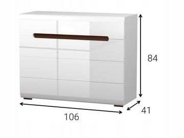 Белый заправка сундука ящика ящики современный салон, спальня 85 см Сидней