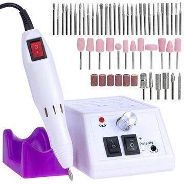 FREZARKA DO PAZNOKCI MANICURE PEDICURE 12W +KOMPLET FREZÓW XXL PORĘCZNA