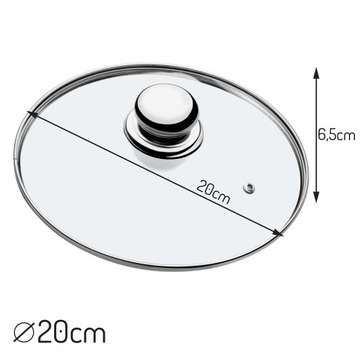 КРЫШКА ДЛЯ ЖАРОЧКИ ИЗ ЖАРОСТОЙКОГО СТЕКЛА, 20 см