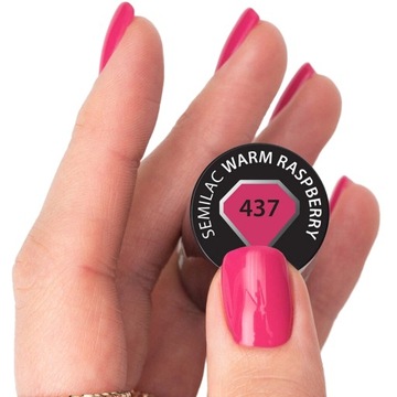 SEMILAC 437 Лак гибридный теплый малиновый 7 мл