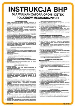 INSTRUKCJA BHP DLA WULKANIZATORA OPON I DĘTEK POJAZDÓW MECHANICZNYCH PCV