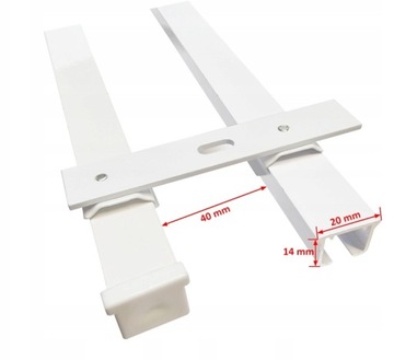 Karnisz podwójny sufitowy SZYNA SUFITOWA ALUMINIOWA biała żabki 340 cm