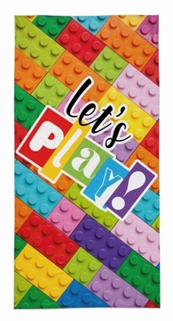 Ręcznik klocki kolorowe play 70x140 cm plażowy kąpielowy bawełna 100%