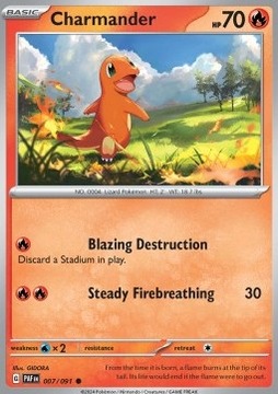 Karta Pokemon Charmander (PAF 007) 7/91