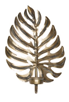 ŚWIECZNIK MONSTERA wiszący stare złoto TEALIGHT