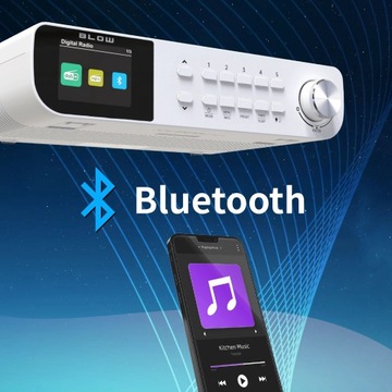 ПОДВЕСНОЙ КУХОННЫЙ РАДИО FM/DAB+ ПОРТАТИВНЫЙ ДИСПЛЕЙ С ФАКЕЛОМ BLUETOOTH