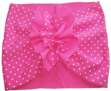 Opaska Turban Półturban Pół turban RÓŻOWY W KROPKI