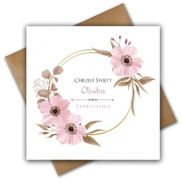 Zaproszenia Chrzest ŚW Personalizowane ELEGANCKIE
