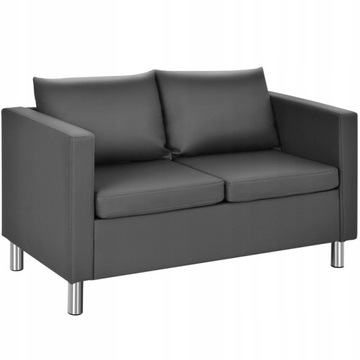 Kanapa sofa 2-osobowa skórzana szara