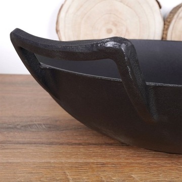 ЧУГУННЫЙ ВОК, большая сковорода для азиатских блюд, для плиты и камина, 36 см