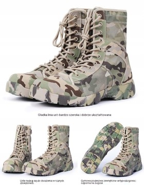 Letnie płócienne buty wojskowe na zewnątrz