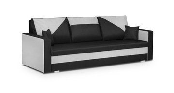 Kanapa sofa 3 os z funkcją spania sprężyny bonell ASTO1 czarny/srebrny