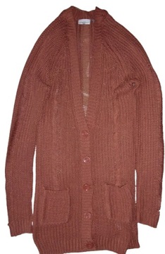 NEW LOOK dłuższy sweter ,,oczka'' guziki r.10/38