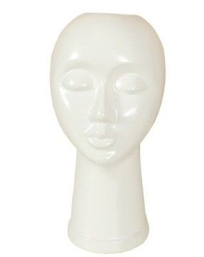 WAZON CERAMICZNY TWARZ GŁOWA BIAŁY NOWOCZESNY