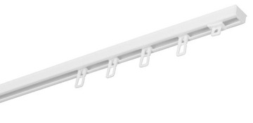 SZYNA SUFITOWA KARNISZ SUFITOWY BIAŁA ALUMINIOWA POJEDNYŃCZA AGRAFKI 200CM